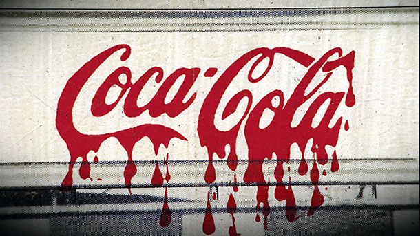 Coca-Cola written in blood