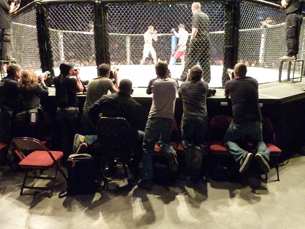 People recording Ultimate Fighting