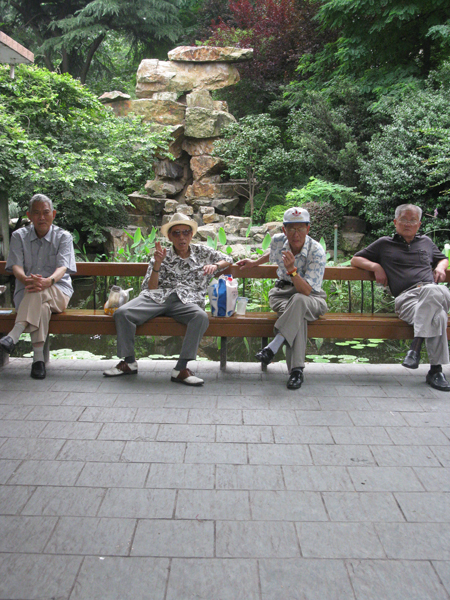 Old men in a park in Shanghai