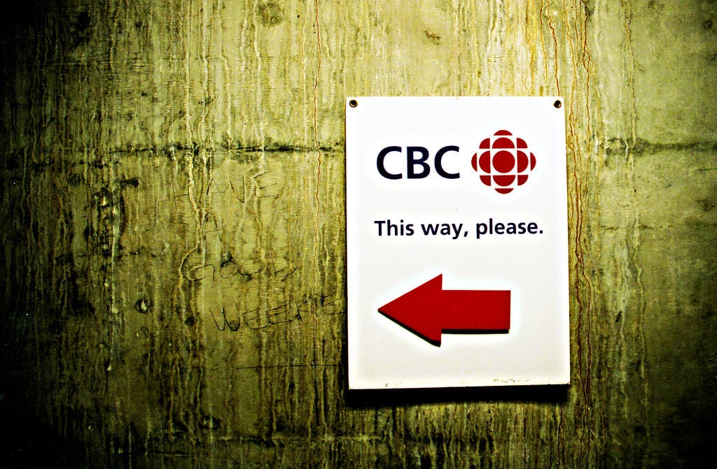 CBC 'This way please' sign