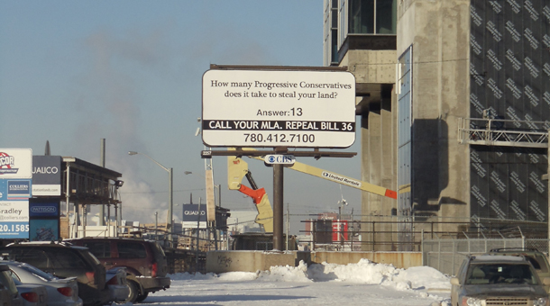 582px version of Satirical billboard in Edmonton