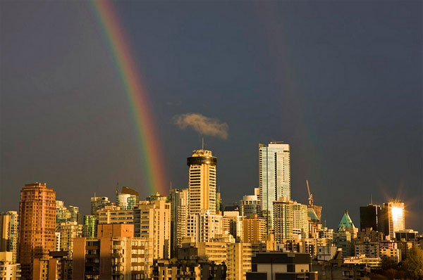 A rainbow over Vancouver