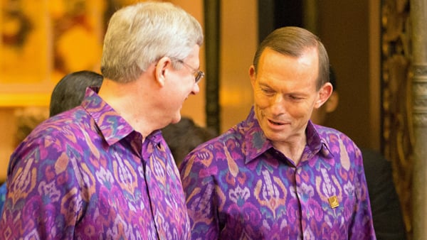 PMs Stephen Harper and Tony Abbott