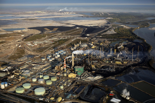 Aerial of Suncor refinery operations
