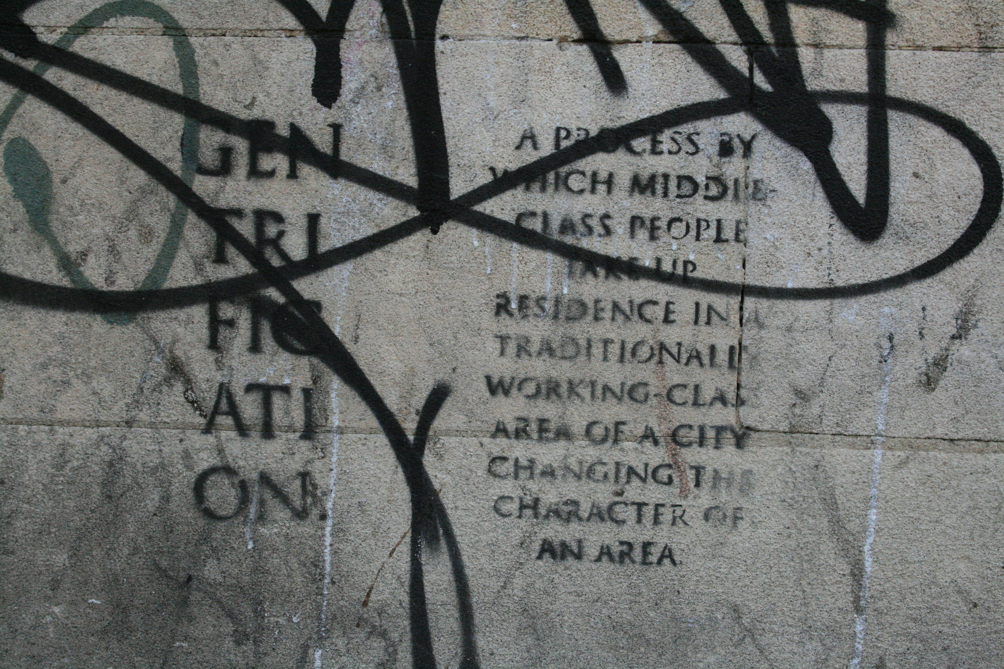 851px version of Gentrification graffiti