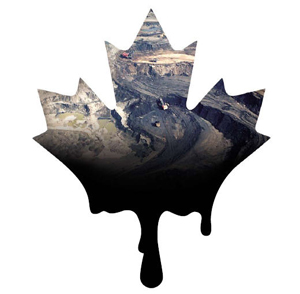Maple leaf with tar sands detail