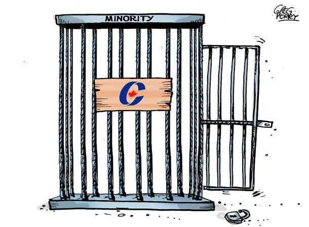 Cartoon about the Conservative majority government
