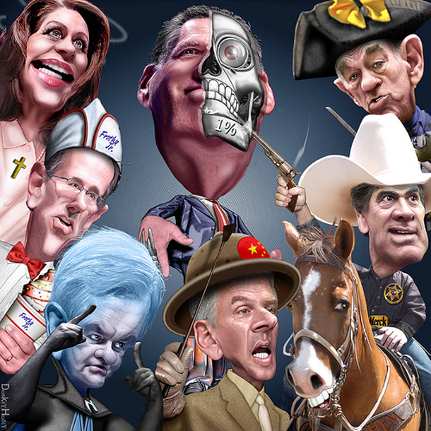 Caricature of 2012 GOP candidates