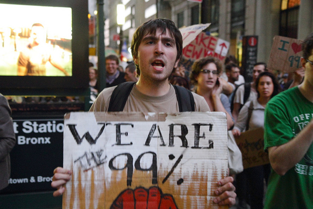 'We Are the 99 Percent' sign