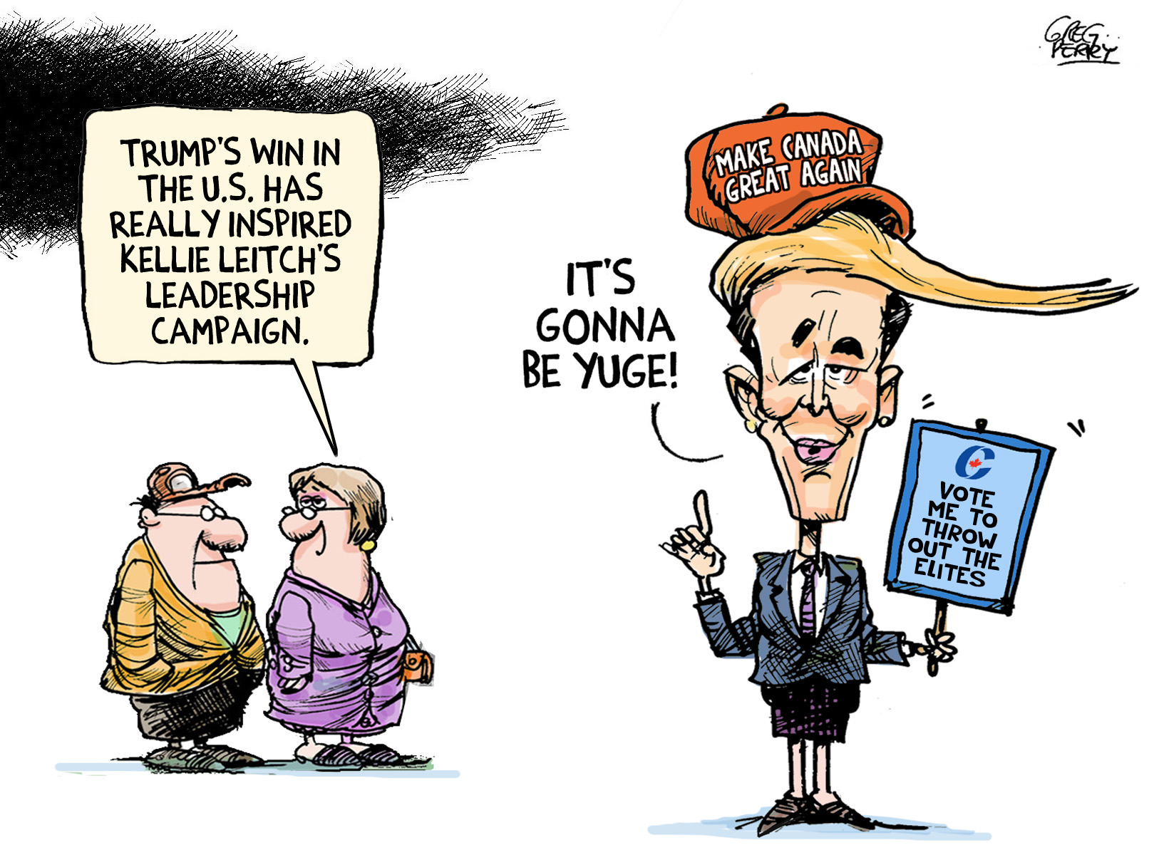 Cartoon about Kellie Leitch