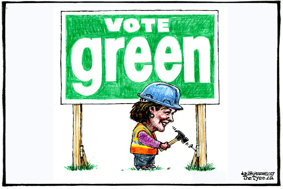 Vote Green cartoon