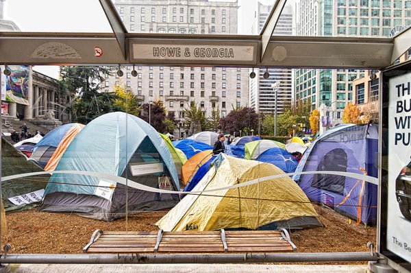 Tents and transit at the Vancouver Art Gallery