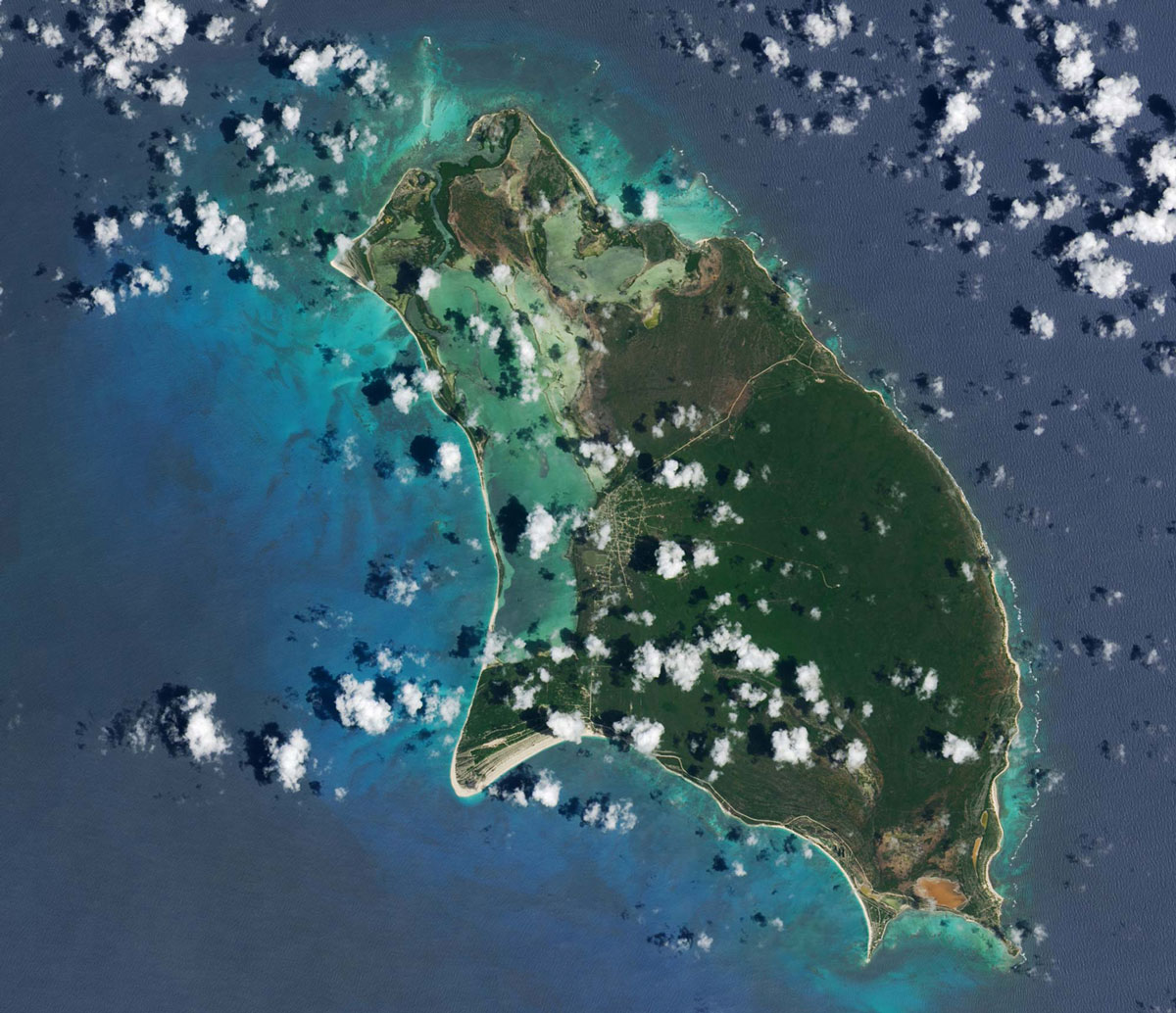 Satellite imagery of Barbuda before Hurricane Irma.