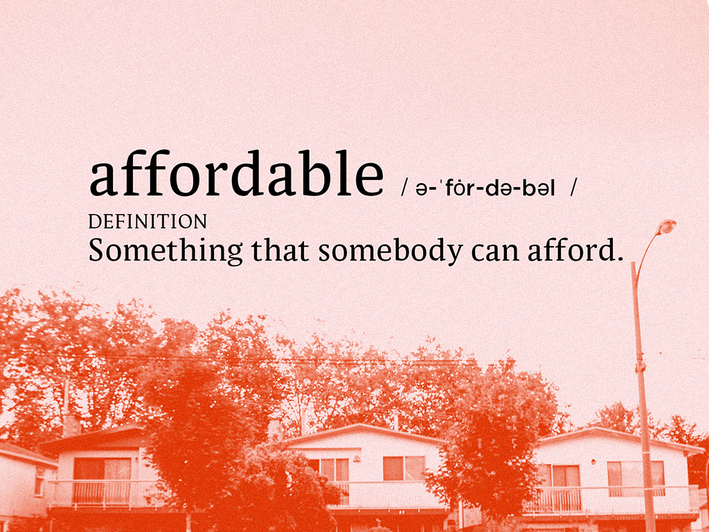 A dictionary entry of the word “affordable” with the definition “something that somebody can afford.”