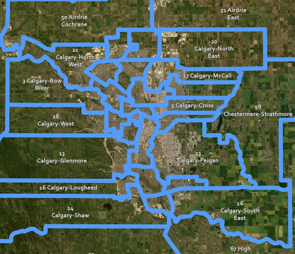 A map shows new electoral districts.