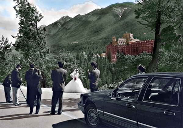Wedding party in Banff