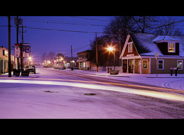 Snow Steveston street
