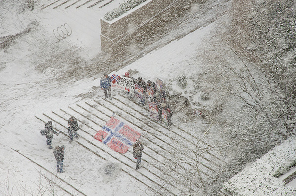 Snowy protest