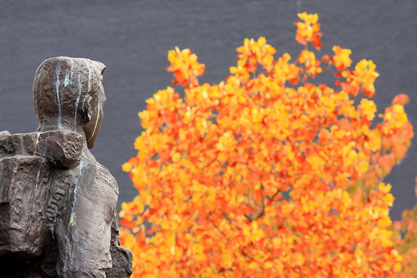 Statue in fall