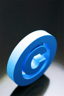 Blue copyright symbol