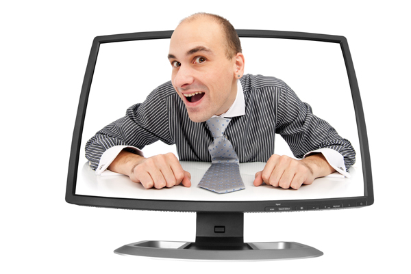 Man in a monitor