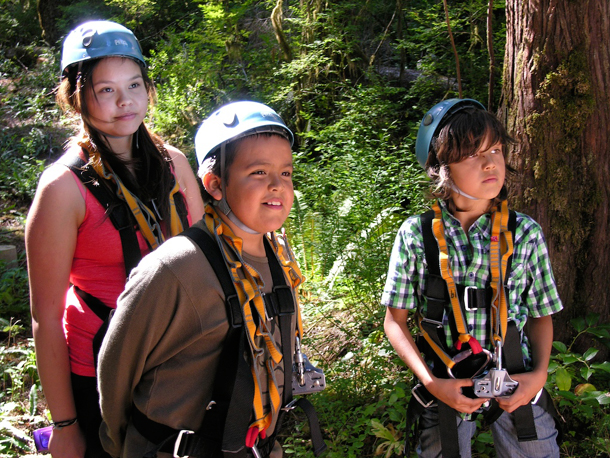 582px version of Children at a tribal park zipline