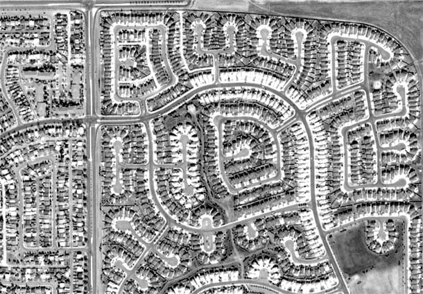 Big suburbs, black and white