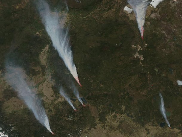 NASA photos of wildfires