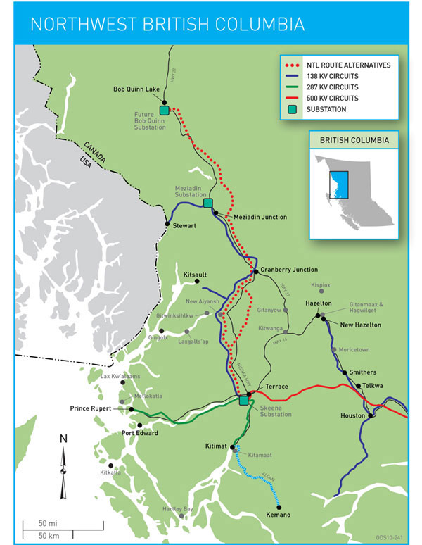 582px version of Map of Northwest Transmission Line
