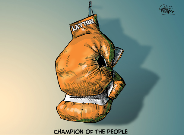 Cartoon in tribute to Jack Layton