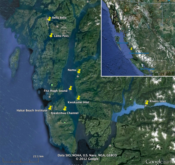 582px version of BC Central Coast Map