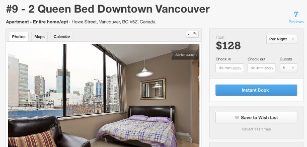 Screengrab from Airbnb