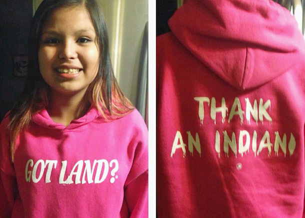 'Got Land? Thank an Indian' hoodie