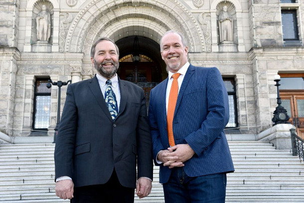 582px version of John Horgan with NDP leader Tom Mulcair