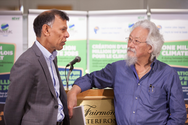 582px version of Canadian Labour Congress president Hussan Yussuff and environmentalist David Suzuki