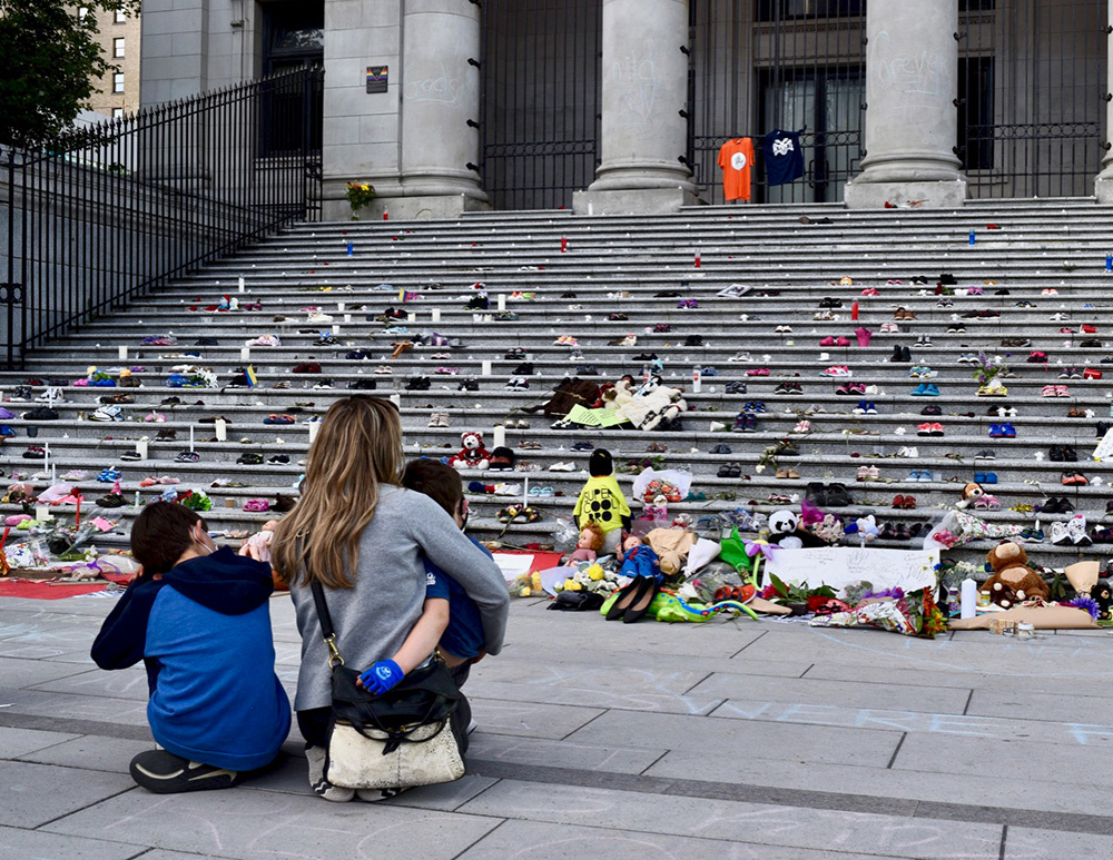 In Their Shoes Community Creates A Symbol Of Mourning For Those Killed In Residential Schools The Tyee