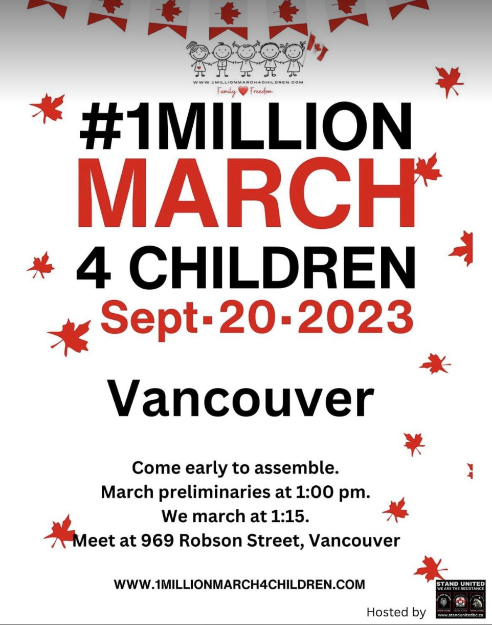 A ‘1 Million March 4 Children’ poster.