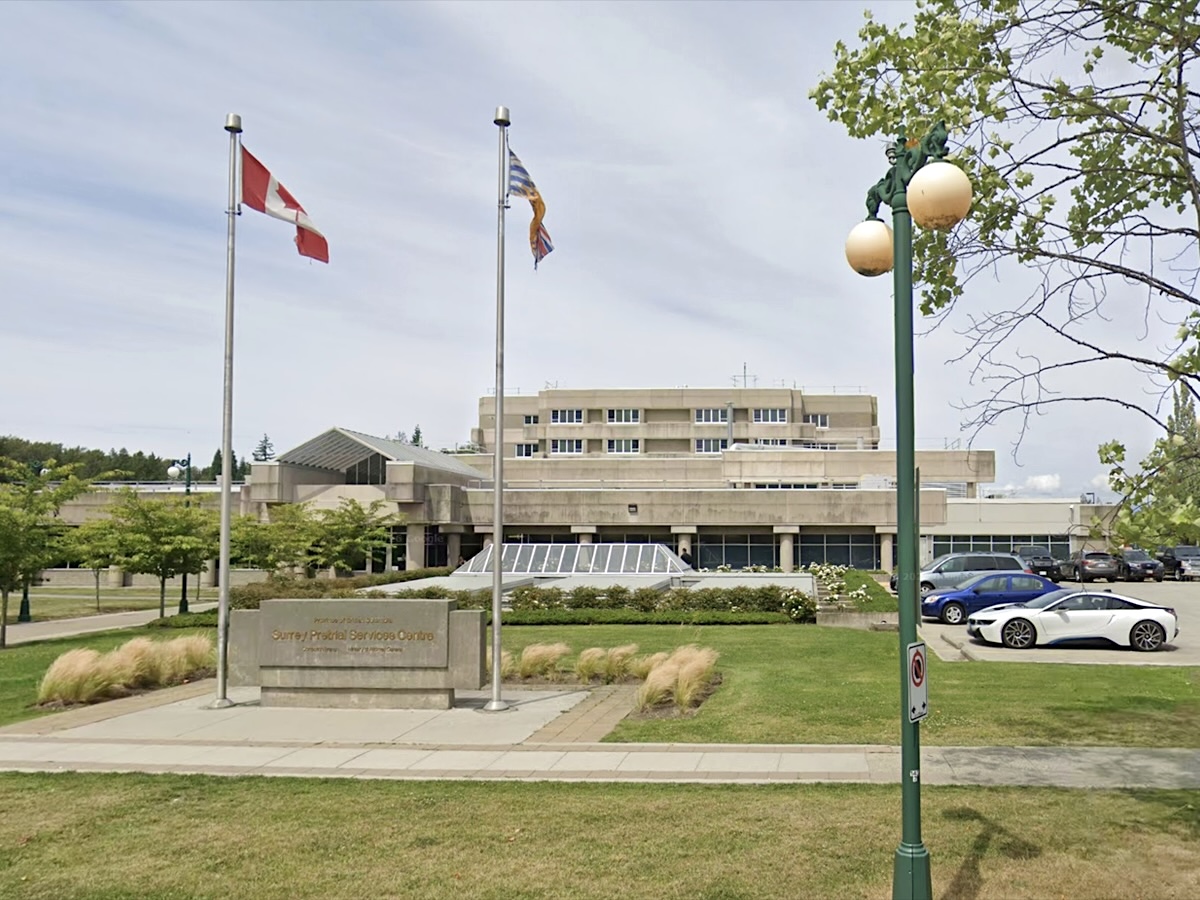 The exterior of the Surrey Pretrial Services Centre.