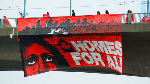 Olympics, Homes for all, banner