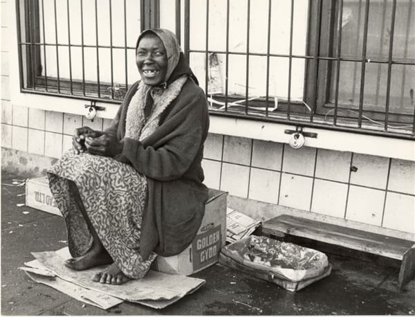 South African homeless woman