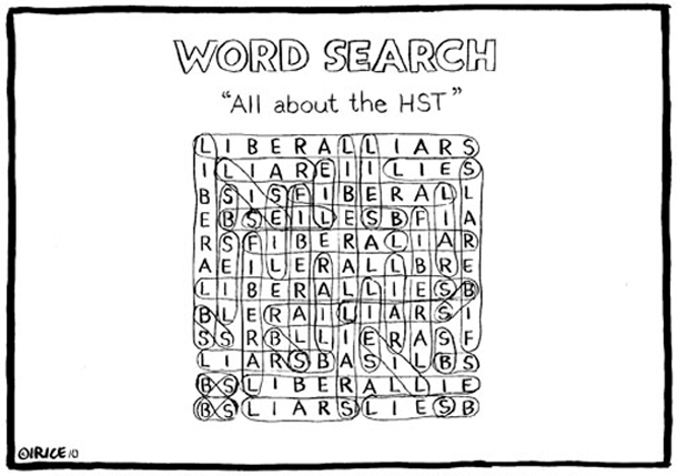 Cartoon word search about HST