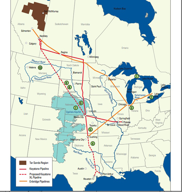 582px version of NRDC map of Keystone pipeline, U.S.