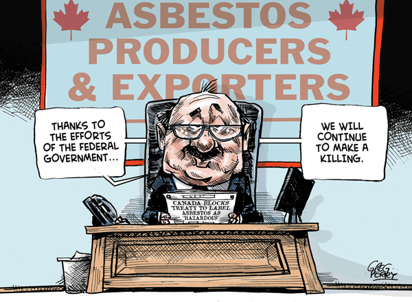 Asbestos cartoon, by Greg Perry