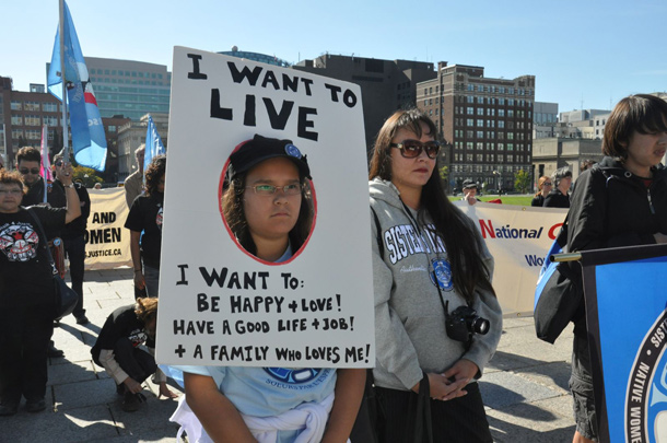 582px version of Aboriginal women 'Walk 4 Justice' protest