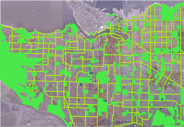 Vancouver green grid map