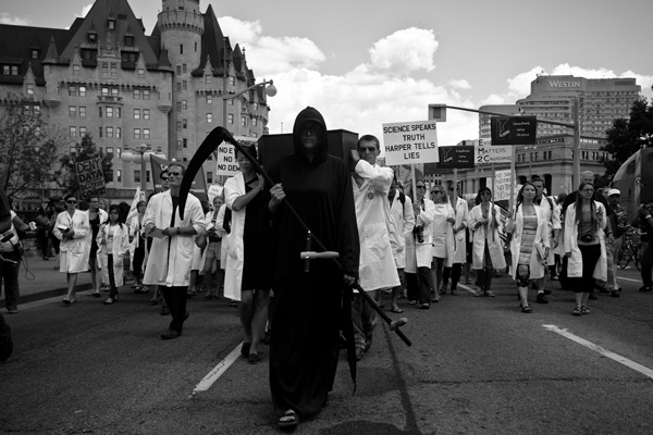 582px version of Death at Death of Evidence rally