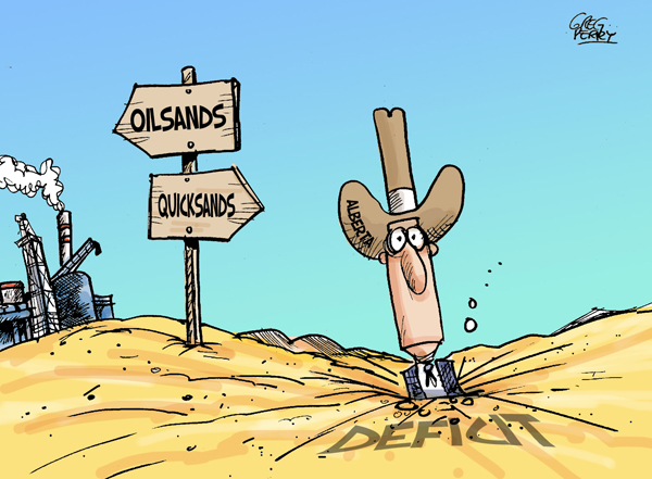 Cartoon about Alberta's deficit