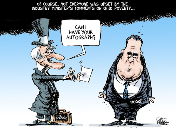 Cartoon about James Moore