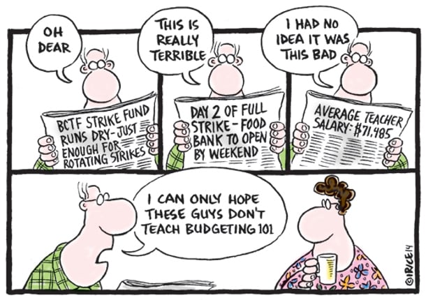 Cartoon about the BCTF strike fund