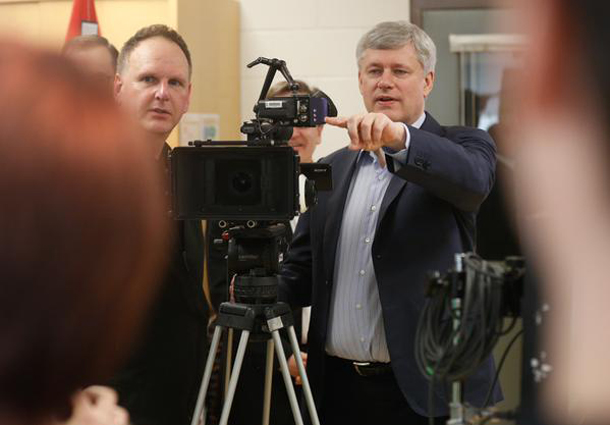 PM Harper and camera